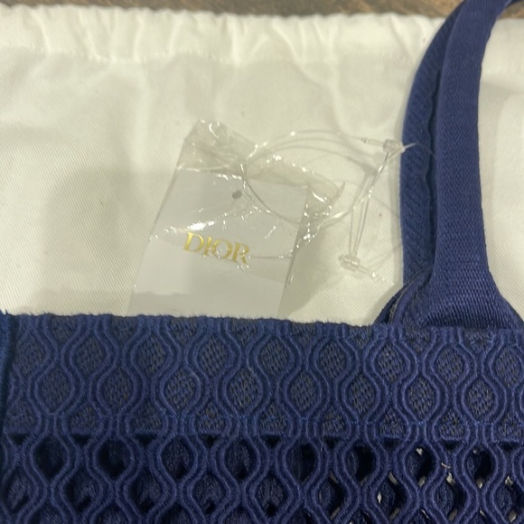 DIOR Large Blue Mesh Embroidery Book Tote NWT - Picture 3 of 4